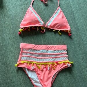 Like new Pink Tassel Bikini Set